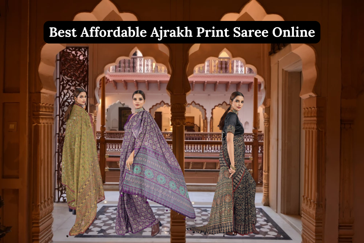 Best Affordable Ajrakh Print Saree Online