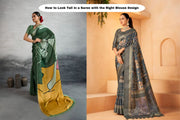 Elegant Green Satin Silk Saree with Digital Prints