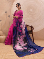Pink Georgette Floral Printed Saree sedora couture
