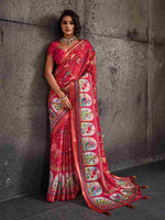 Red Moss Figure Printed Saree sedora couture