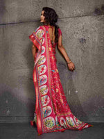 Red Moss Figure Printed Saree sedora couture
