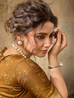 Mustard Georgette Floral Printed Saree sedora couture
