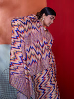 Multi-Colour Cotton Crepe Geometrical Printed Saree sedora couture