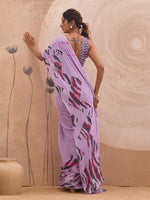 Lavender Georgette Floral Printed Saree sedora couture