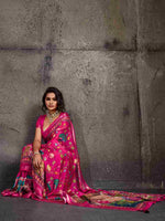 Pink Moss Figure Printed Saree sedora couture