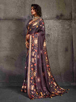Brown Moss Figure Printed Saree sedora couture