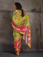 Light Green Moss Figure Printed Saree sedora couture