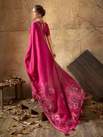 Pink Georgette Floral Printed Saree sedora couture