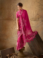 Pink Georgette Floral Printed Saree sedora couture