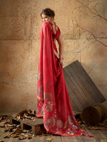 Red Georgette Floral Printed Saree sedora couture