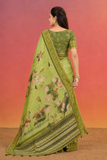 Green Kanjivaram Floral Printed Saree sedora couture
