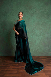 Graceful Mehndi Saree with Embroidered Border