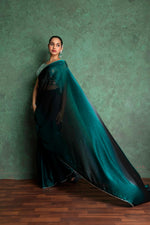 Graceful Green Saree with Embroidered Border sedoracouture