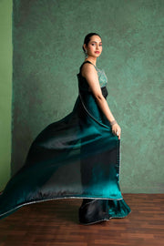 Graceful Mehndi Saree with Embroidered Border