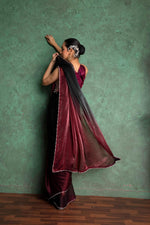 Elegant Red Saree with Embroidered Border sedoracouture