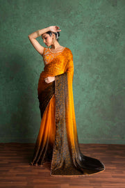 Sophisticated Mustard Saree with Fine Embroidery