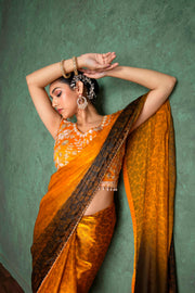 Sophisticated Mustard Saree with Fine Embroidery