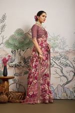 Light Brown Moss Zari Printed Saree with Casab Zari Border sedoracouture