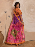 Purple Kanjivaram Figure Printed Saree sedora couture