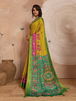 Yellow Kanjivaram Figure Printed Saree sedora couture