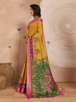 Mustard Kanjivaram Figure Printed Saree sedora couture