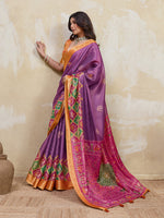 Purple Kanjivaram Figure Printed Saree sedora couture