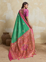 Green Kanjivaram Figure Printed Saree sedora couture