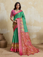 Green Kanjivaram Figure Printed Saree sedora couture