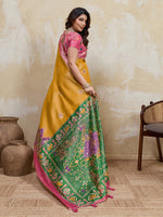 Mustard Kanjivaram Figure Printed Saree sedora couture