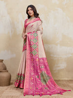 Beige Kanjivaram Figure Printed Saree sedora couture
