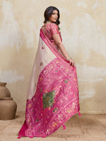 Beige Kanjivaram Figure Printed Saree sedora couture