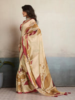 Beige Moss Floral Printed Saree sedora couture