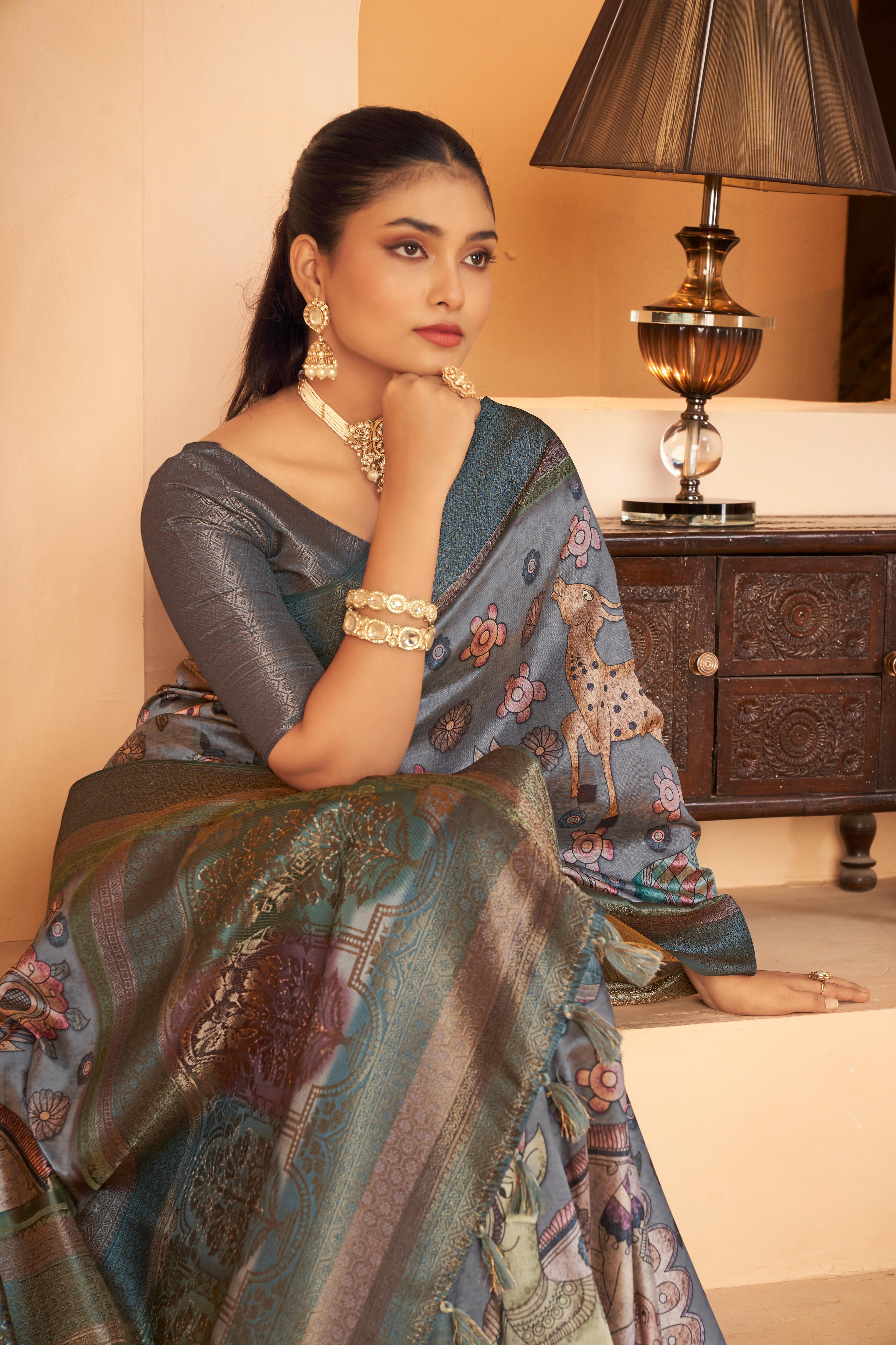Timeless Rama Diya Silk Saree with Jacquard Border sedoracouture