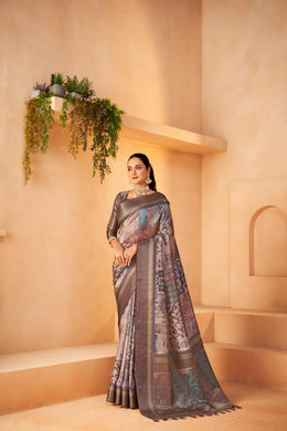 Timeless Diya Silk Purple Saree with Jacquard Border