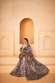 Timeless Diya Silk Purple Saree with Jacquard Border