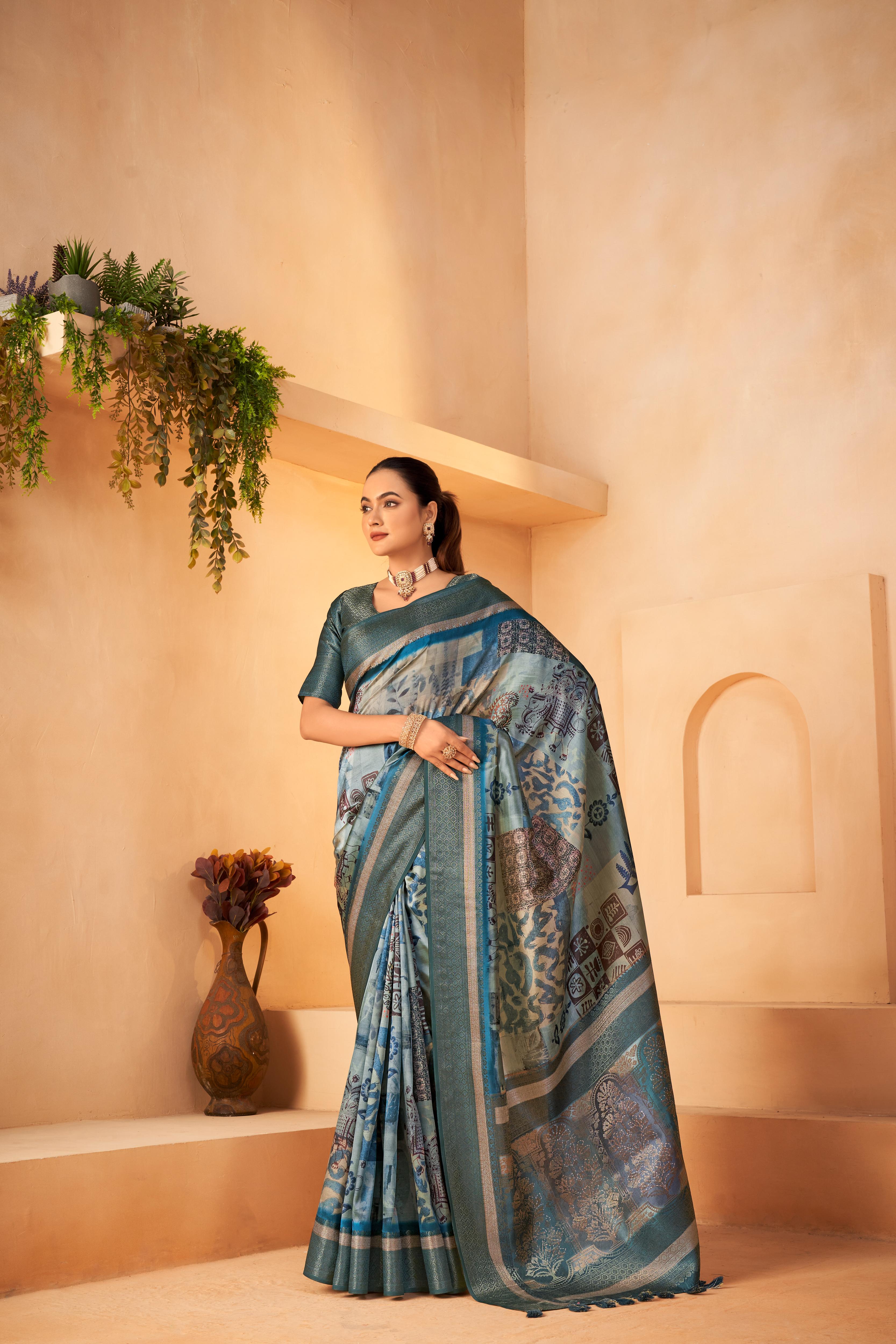 Rich Pallu Diya Silk Rama Saree sedoracouture