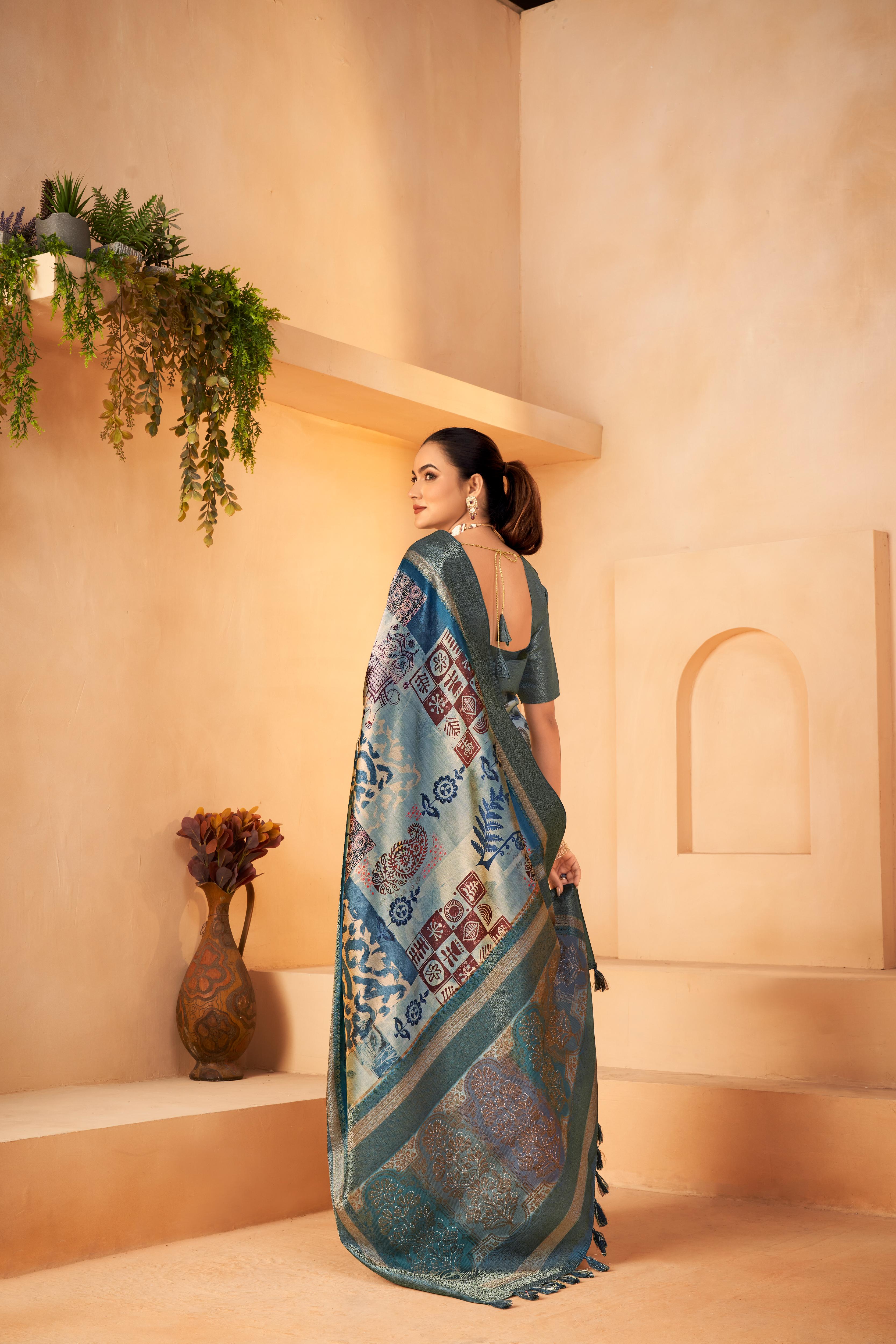 Rich Pallu Diya Silk Rama Saree