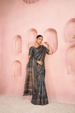 Opulent Blue Diya Silk Saree with Jacquard Work sedoracouture
