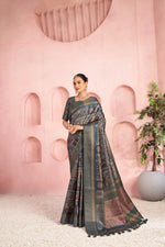 Timeless Grey Diya Silk Saree with Jacquard Border sedoracouture
