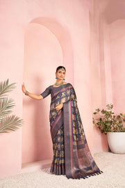 Timeless Diya Silk Wine Saree with Jacquard Border