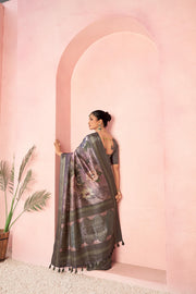Timeless Wine Diya Silk Saree