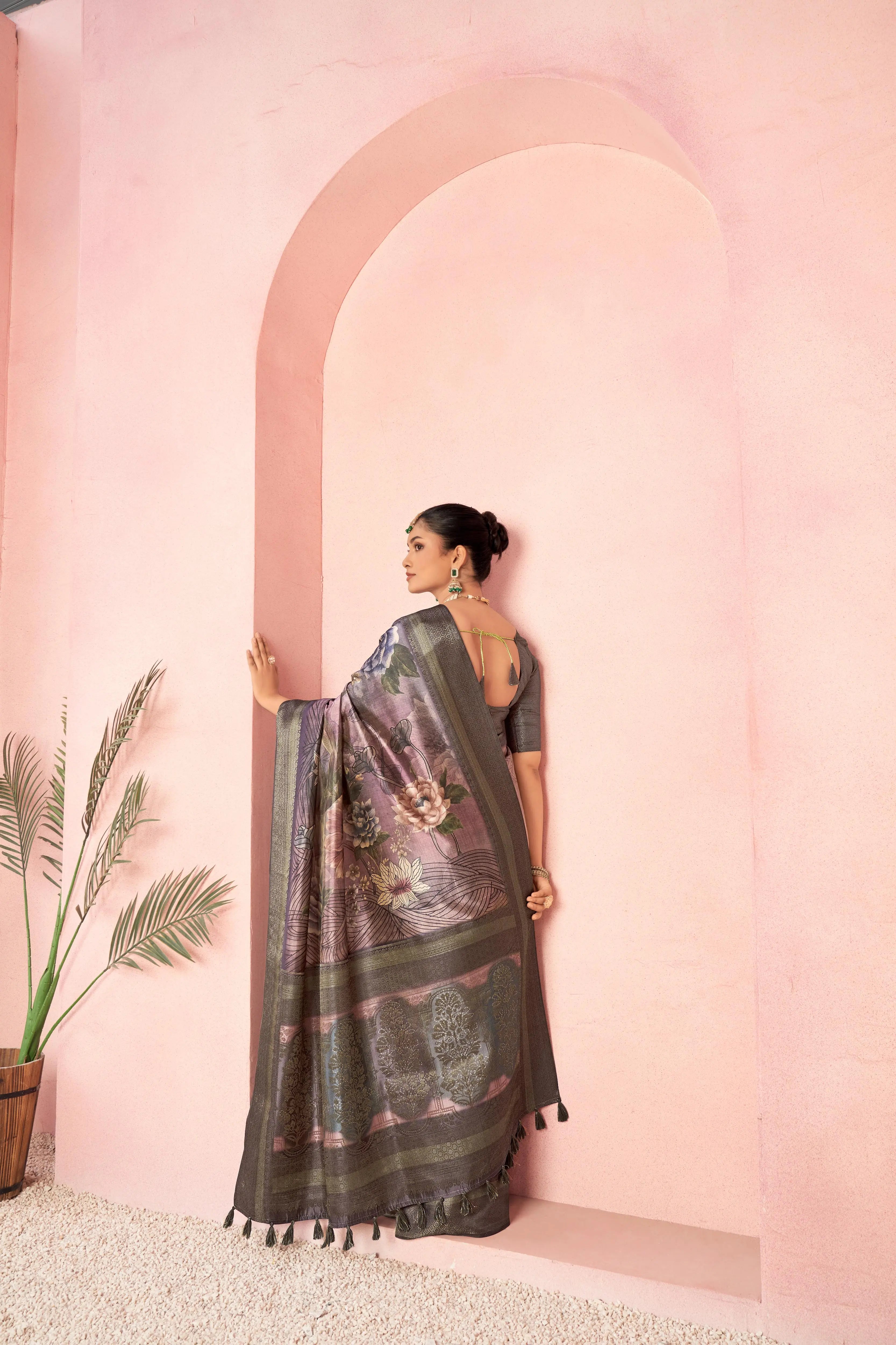 Timeless Wine Diya Silk Saree sedoracouture