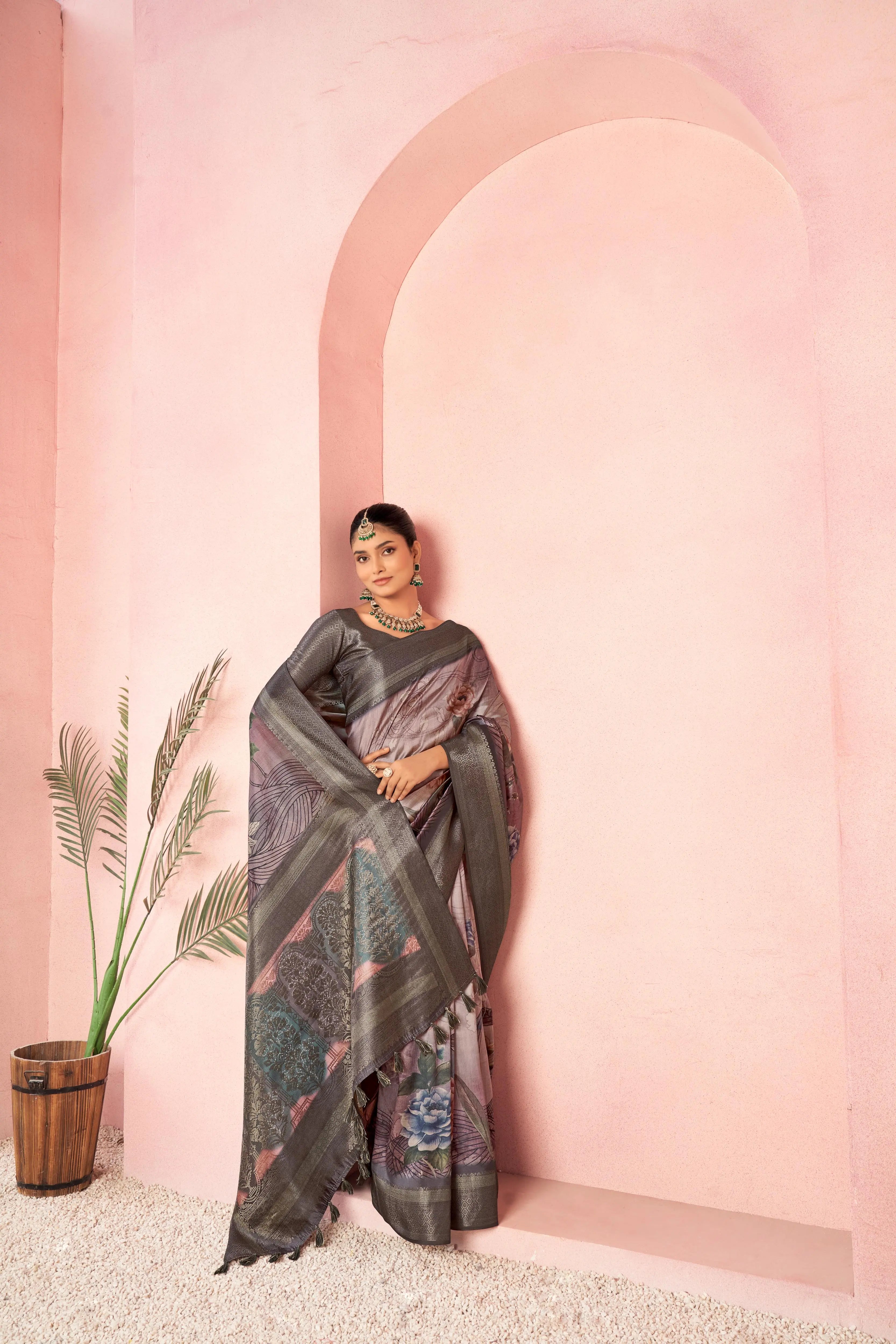 Timeless Wine Diya Silk Saree sedoracouture