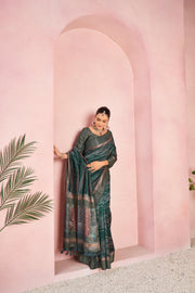 Charming Bottle Green Diya Silk with Jacquard