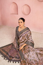 Sophisticated Purple Diya Silk with Jacquard sedoracouture