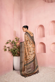 Sophisticated Orange Diya Silk with Jacquard