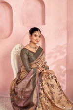 Sophisticated Orange Diya Silk with Jacquard sedoracouture
