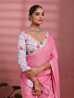 Pink Georgette Floral Printed Saree sedora couture