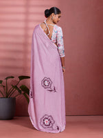 Lavender Georgette Floral Printed Saree sedora couture
