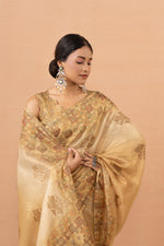 Yellow Tissue Saree With Embroidery Boota sedoracouture
